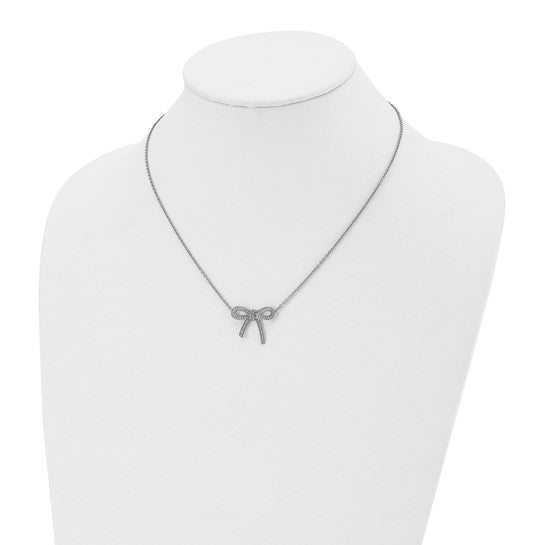 Rhinestone Bow Necklace