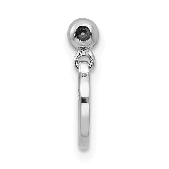 Sterling Silver Rose-tone Heart Charm