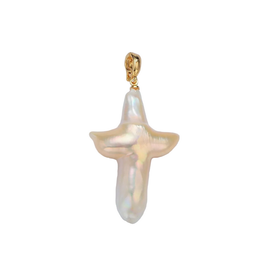Bigger Cross Pearl Charm
