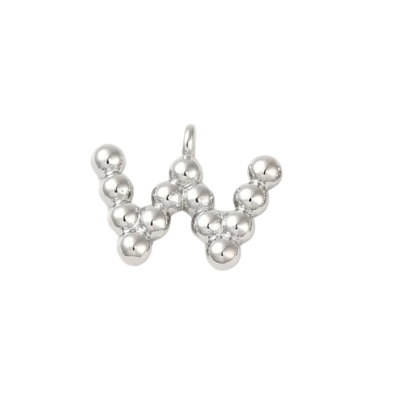 Silver Bubbly Initials