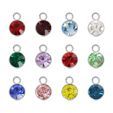 Cubic Zarconia Birthstone Charm - Stainless