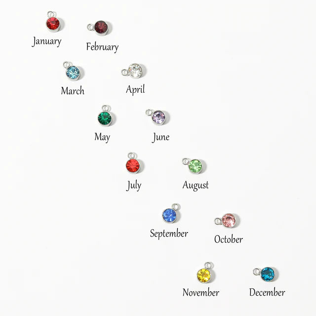 Cubic Zarconia Birthstone Charm - Stainless