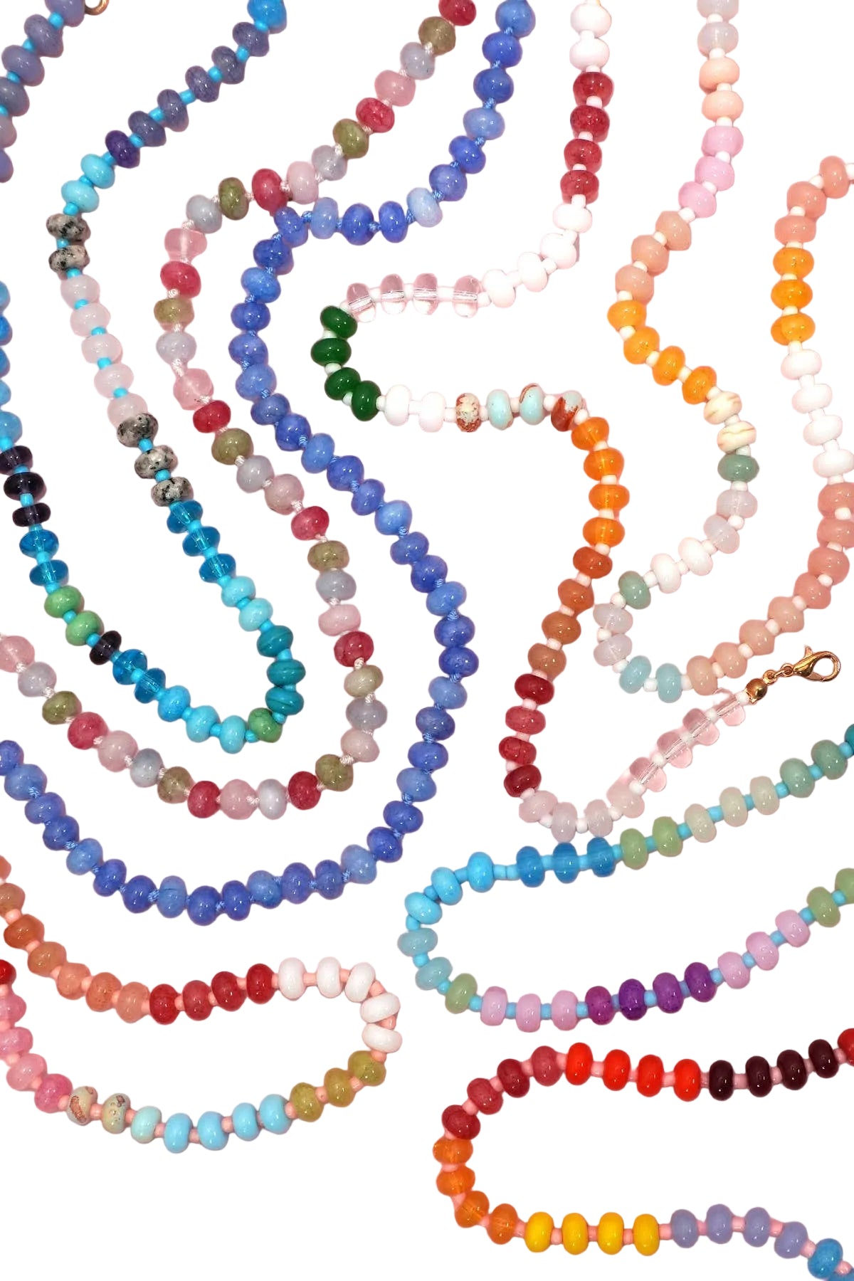 Natural Stone Semi-Precious Glass Mixed Necklace