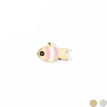 Pink and White Fish Charm
