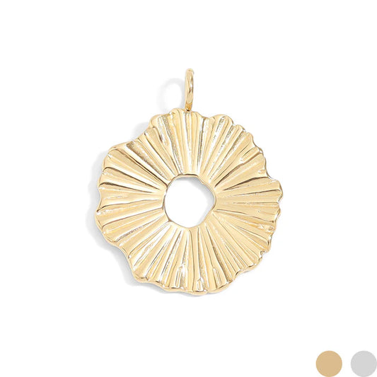 Textured Sunburst Circle Charm
