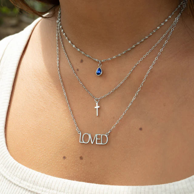 Teardrop Birthstone Charm - Stainless