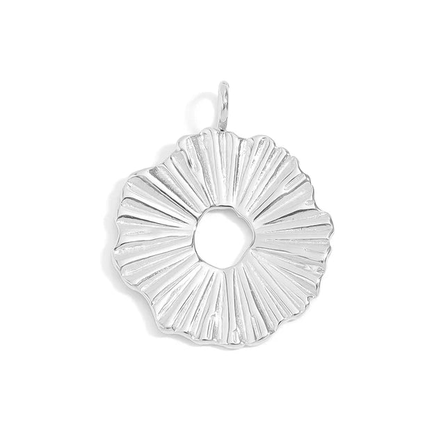 Textured Sunburst Circle Charm